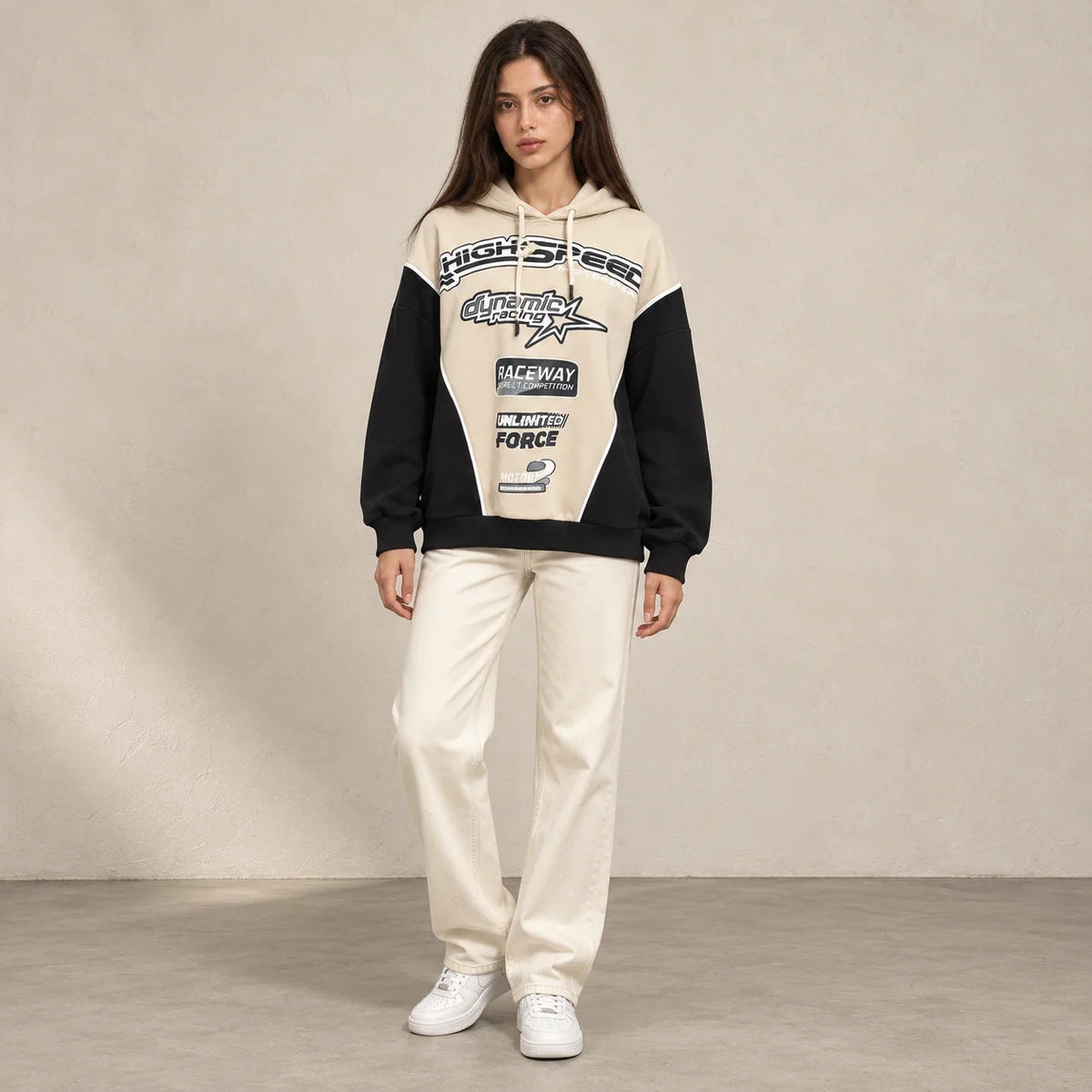 Racing Graphic Hoodie in Black — ONE MORE