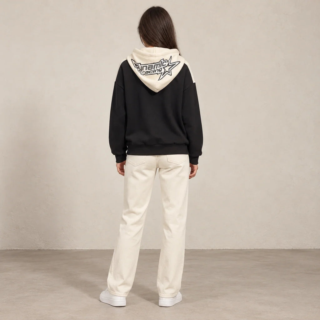 Racing Graphic Hoodie in Black — ONE MORE