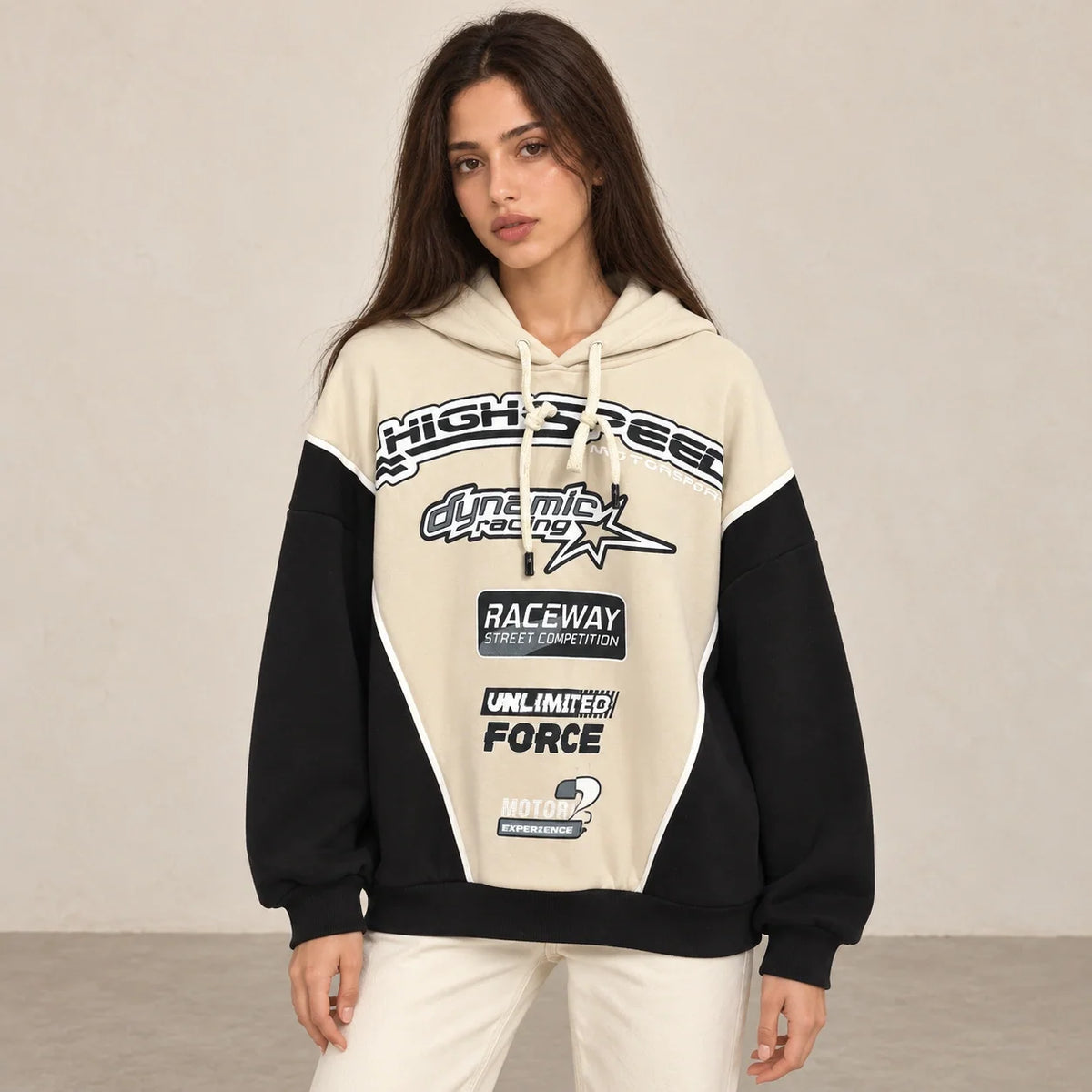 Racing Graphic Hoodie in Black — ONE MORE