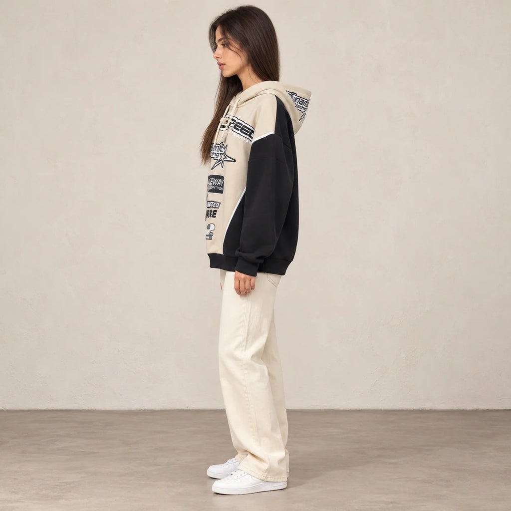 Racing Graphic Hoodie in Black — ONE MORE