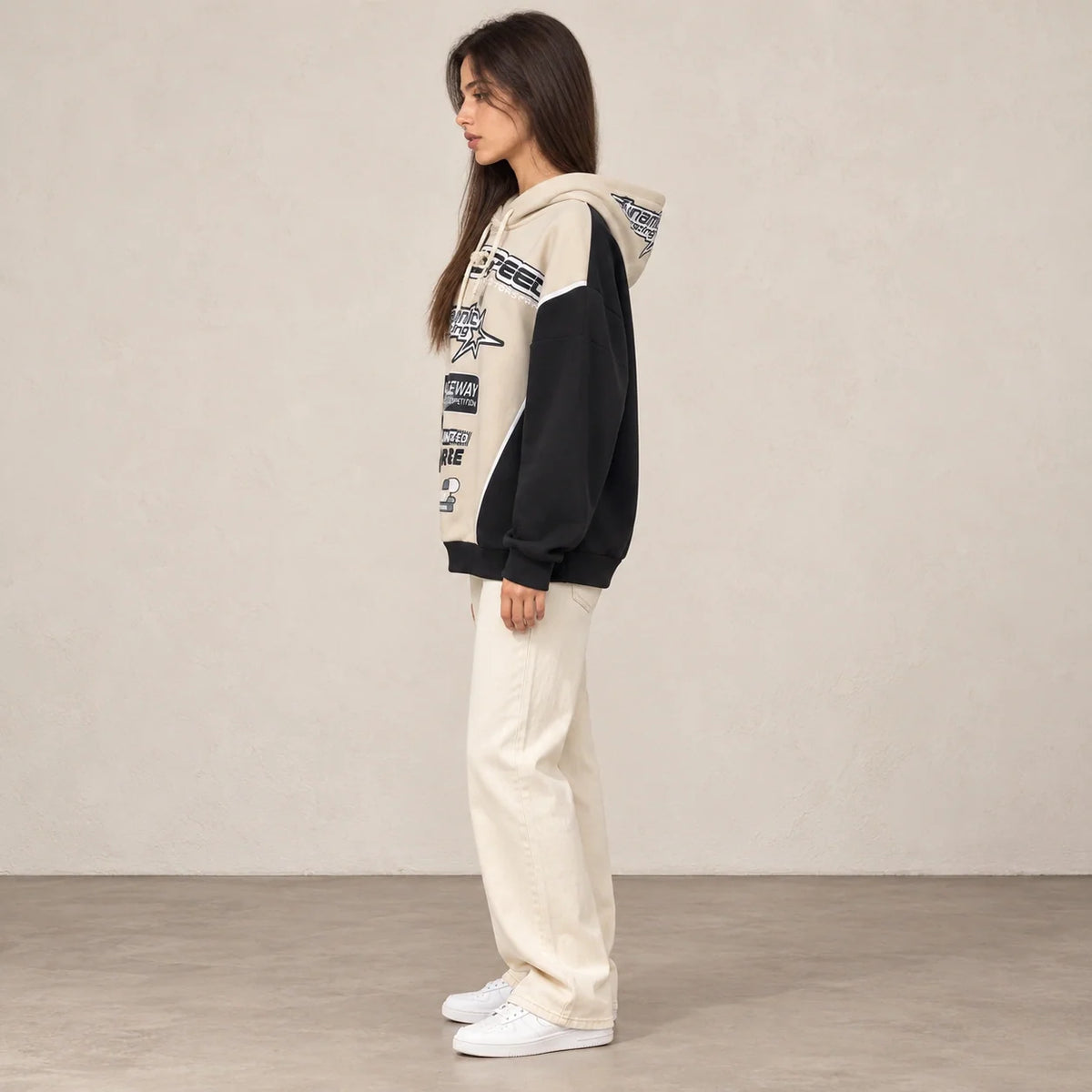 Racing Graphic Hoodie in Black — ONE MORE