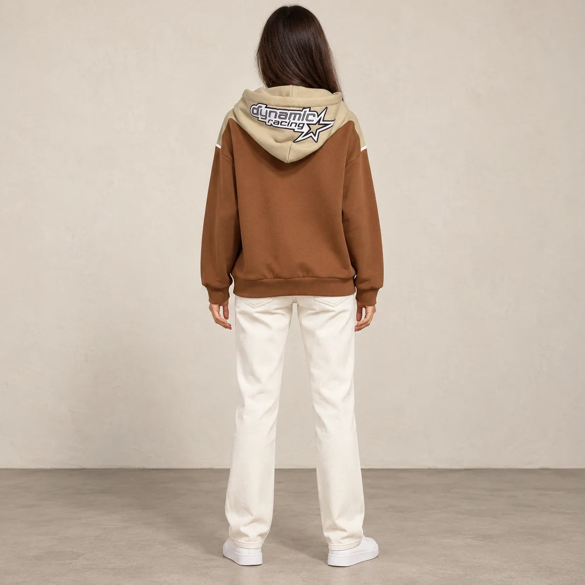 Racing Graphic Hoodie in Brown — ONE MORE