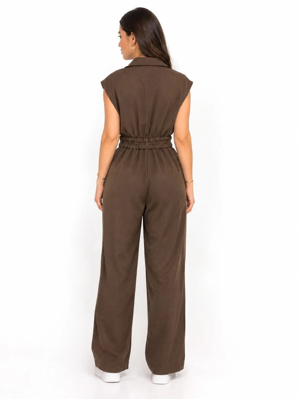 Sleeveless Belted Wide-Leg Jumpsuit