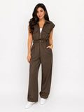 Sleeveless Belted Wide-Leg Jumpsuit
