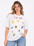 Embroidered LOVE Oversized Tee