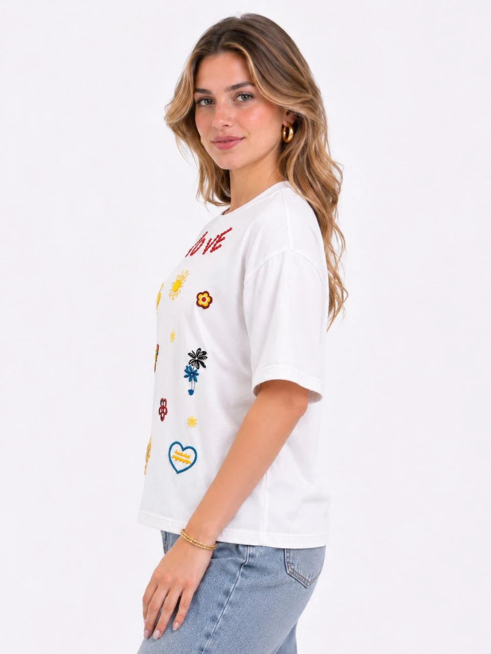 Embroidered LOVE Oversized Tee