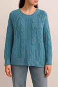 Chunky Knit Sweater with Cable Pattern