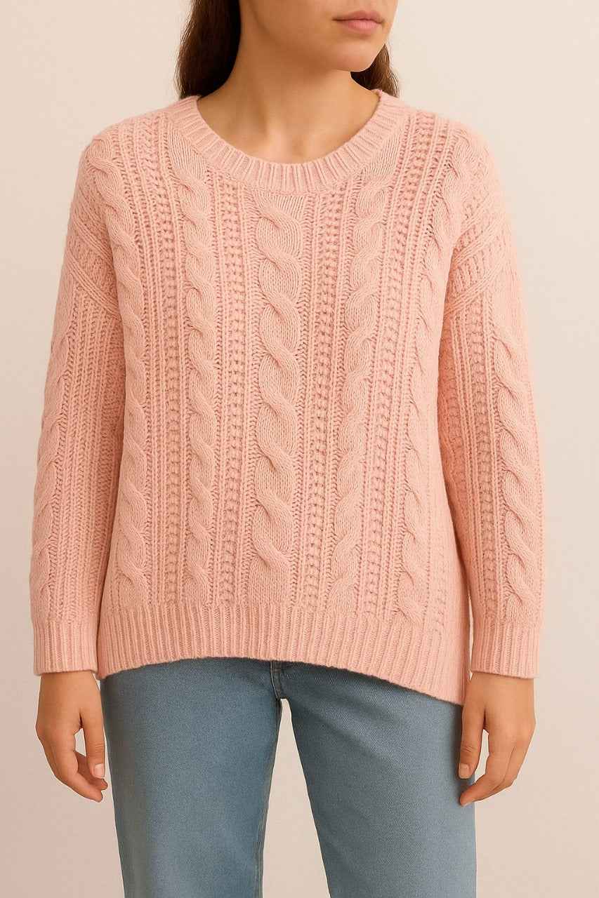 Chunky Knit Sweater with Cable Pattern
