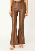 Faux Leather Flared Pants