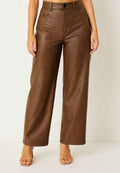 Straight Faux Leather Pants