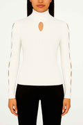 Ribbed Knit Top with Cut-Out Details
