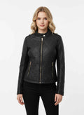 Textured Faux Leather Jacket