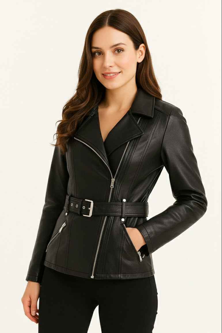 Belted Biker Jacket