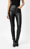 High-Rise Faux Leather Slim Pants