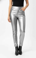 High-Rise Faux Leather Slim Pants