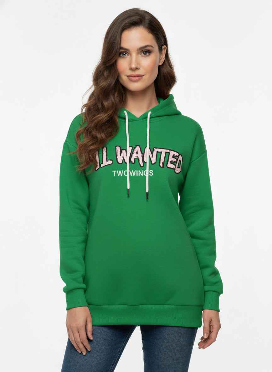 Long-Sleeve Casual Hoodie with Front Graphic