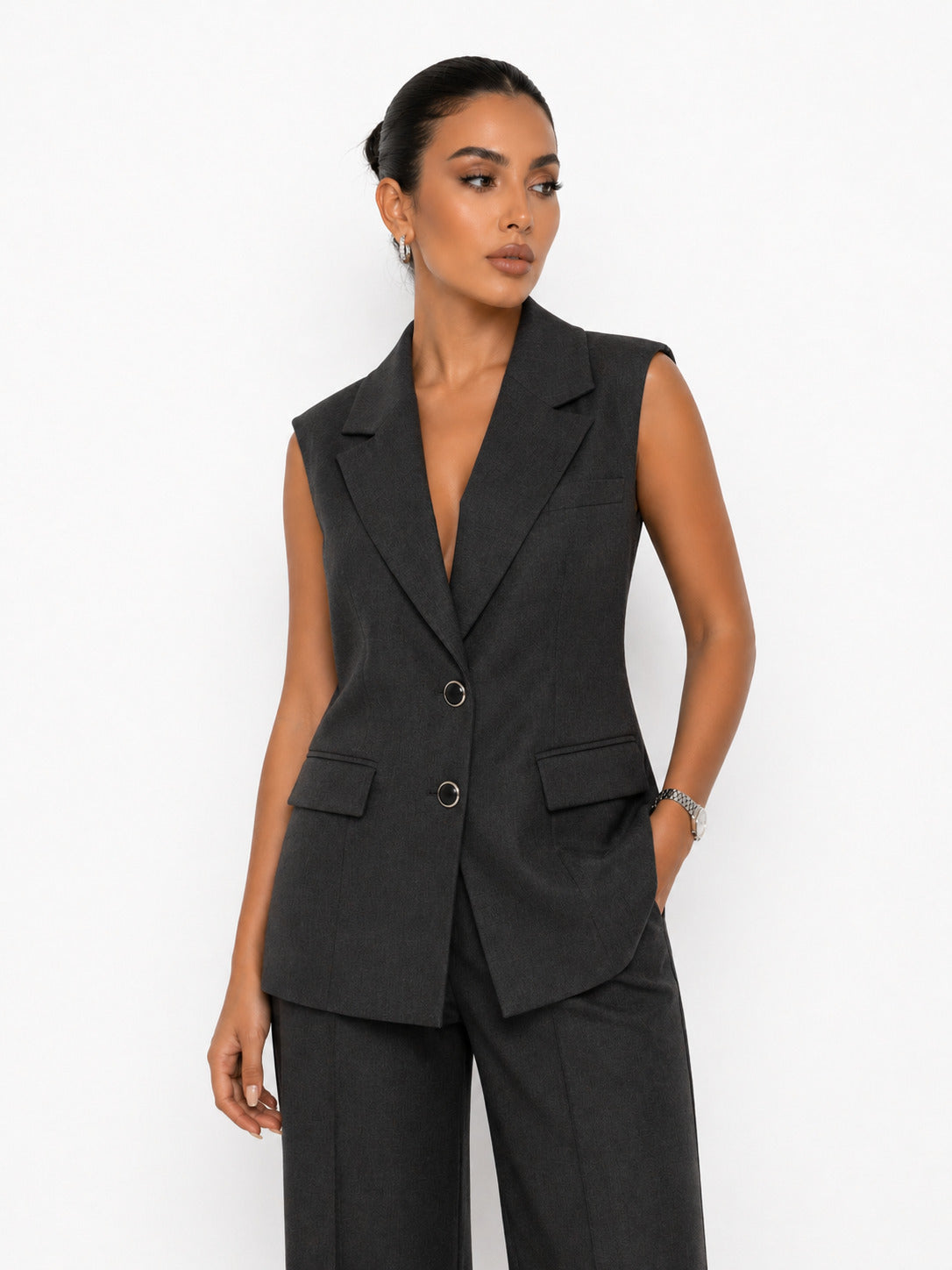 Tailored Lapel Vest – ONE MORE women's vest – view 5