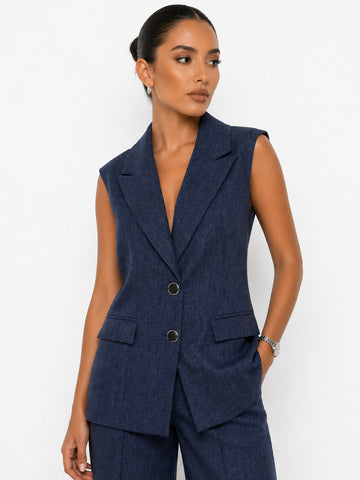 Tailored Sleeveless Vest with Classic Lapel