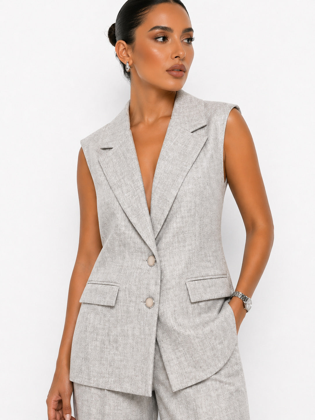 Tailored Lapel Vest – ONE MORE women's vest – view 3