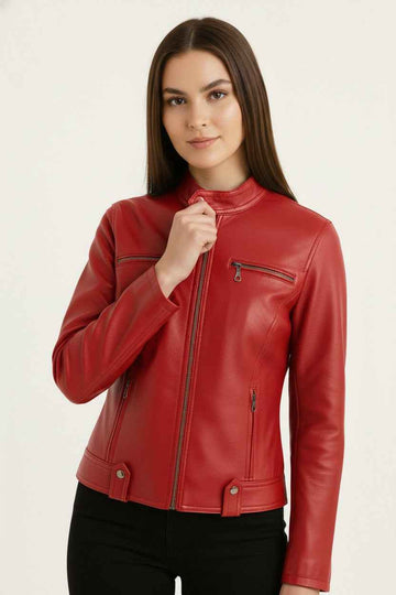 Modern Structured Faux-Leather Jacket