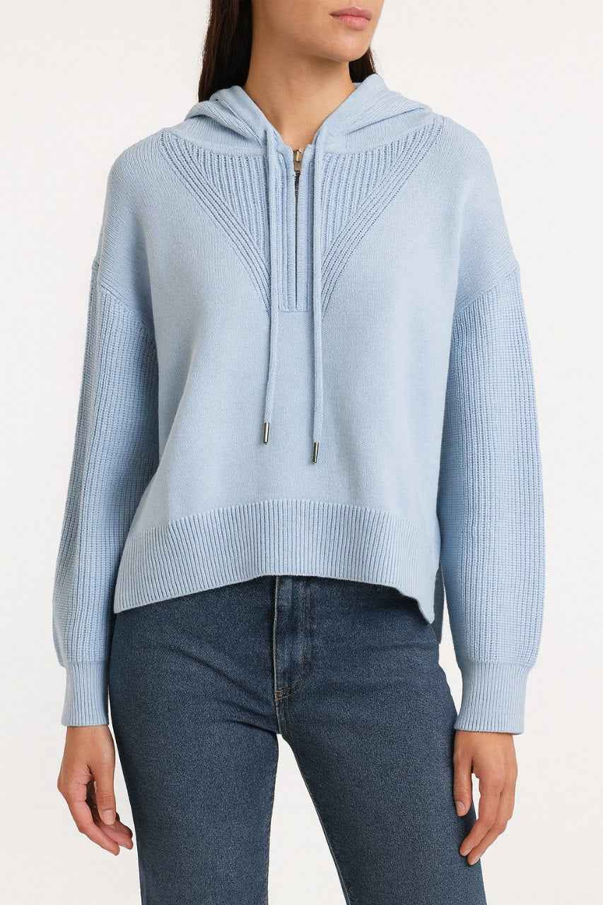 Half Zip Knitted Hoodie