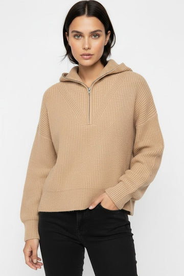 Half Zip Knit Hoodie Sweater – Cozy, Chic & Perfect for Everyday Comfort