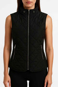 Quilted Sleeveless Vest with High Neck