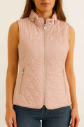 Quilted Sleeveless Vest with High Neck