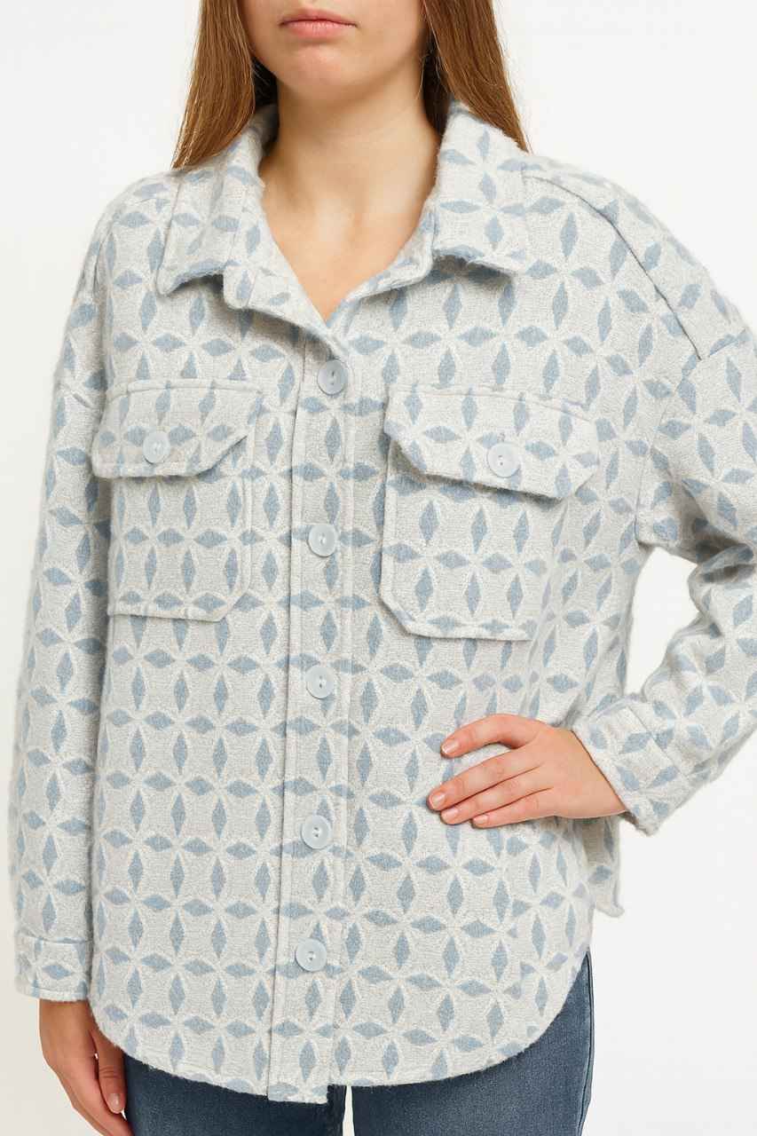 Patterned Overshirt with Front Pockets
