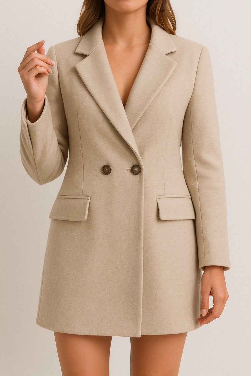 Double-Breasted Blazer with Flap Pockets