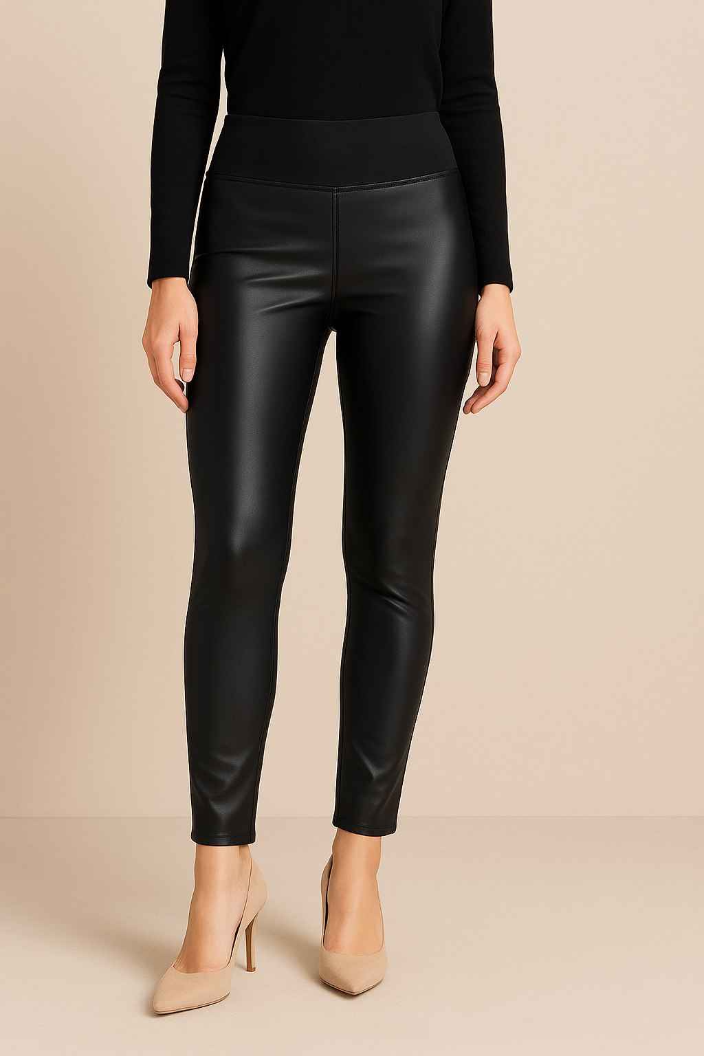 High-Waist Faux Leather Leggings