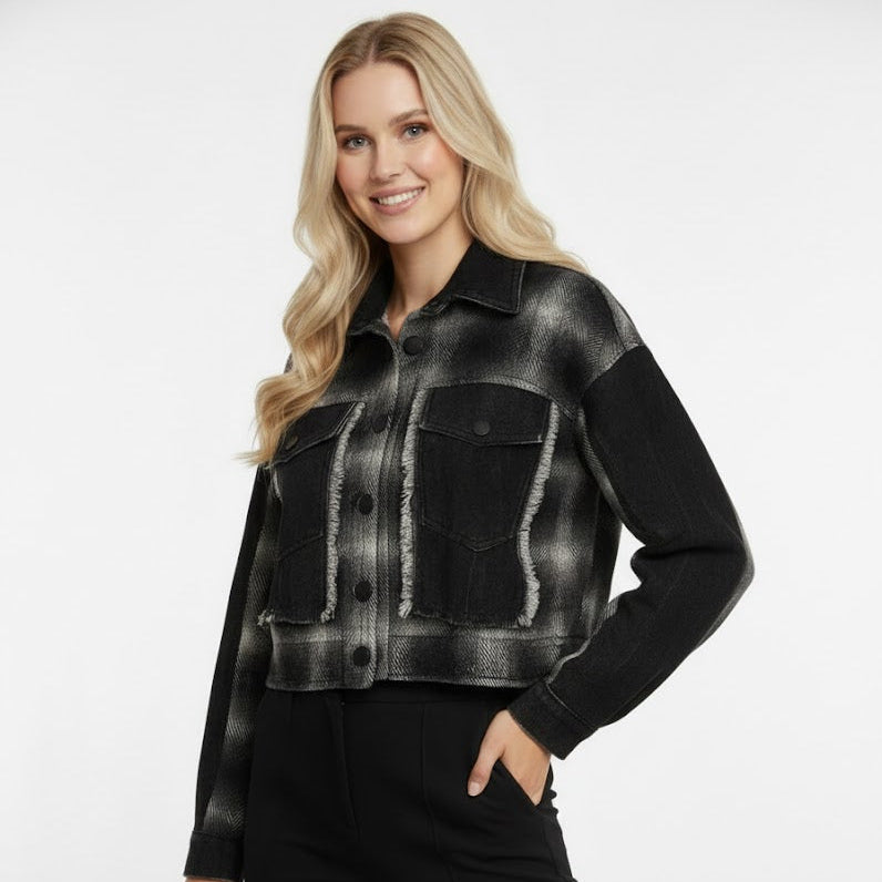 Plaid Cropped Jacket – Bold, Chic & Perfect for Fall
