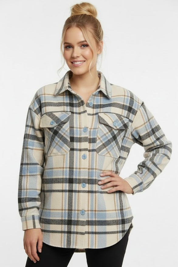 Plaid Button-Up Overshirt