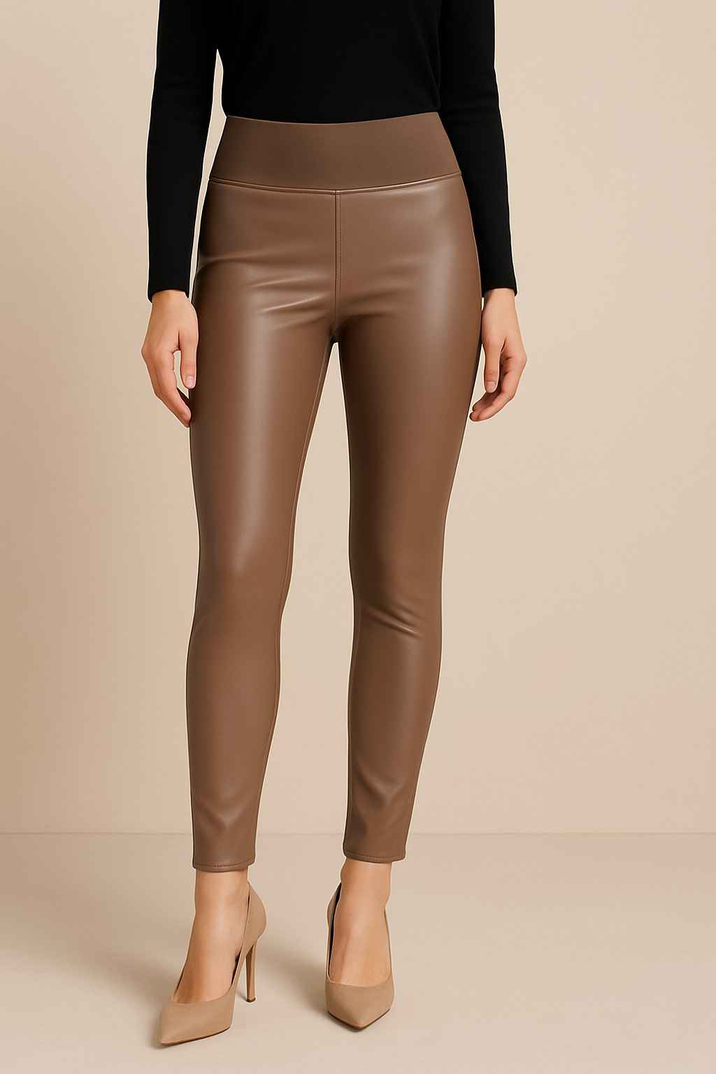 High-Waist Faux Leather Leggings